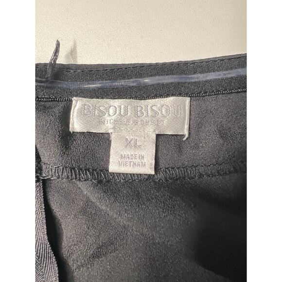 Bisou Bisou Pants Jumpsuit Womens X-Large Black Multicolor Boho Beaded Strapless - Picture 2 of 10